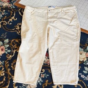 Old Navy Cream OG Straight high rise denim Pants- worn once